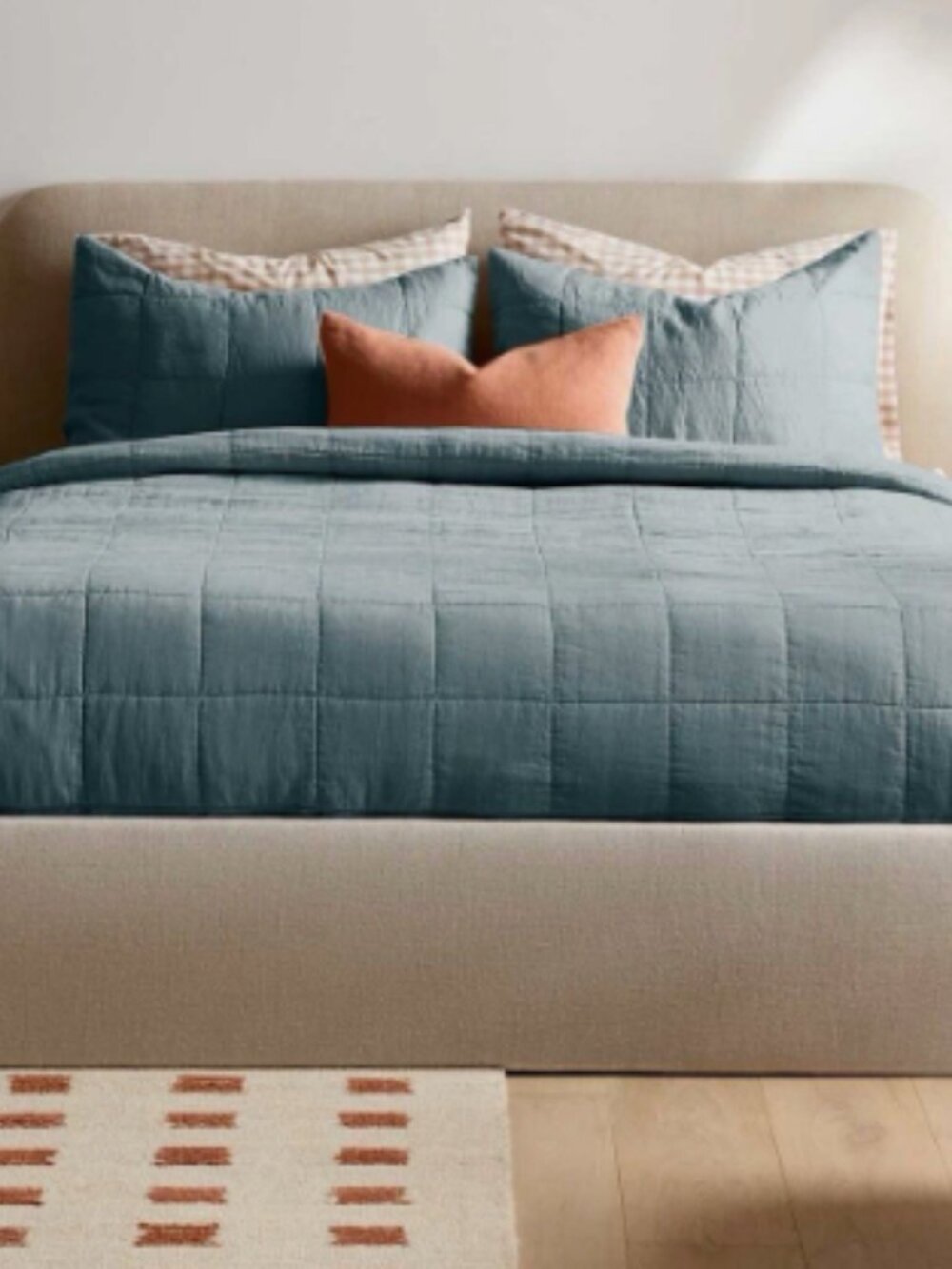 Quince European Linen Box Quilt ONLY Ocean F/Q NWT